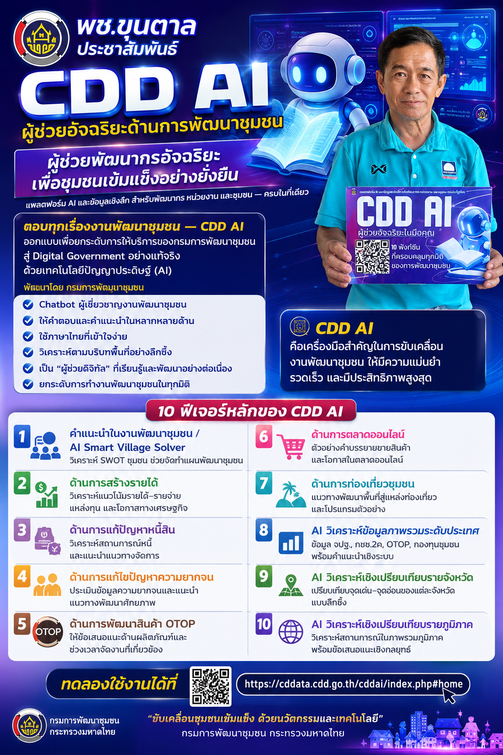 พช.ขุนตาล ประชาสัมพันธ์ CDD AI ผู้ช่วยอัจฉริยะด้านการพัฒนาชุมชน
