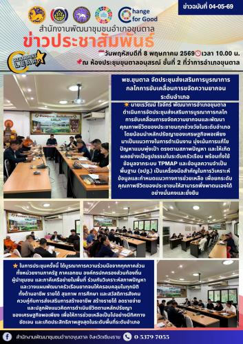 จัดประชุมส่งเสริมการบูรณาการกลไกการขับเคลื่อนการขจัดความยากจนระดับอำเภอ
